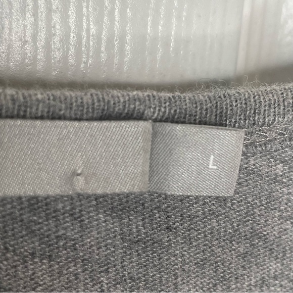 Vince Raw Edge Long Sleeve Henley T-Shirt in Gray L - Picture 11 of 15